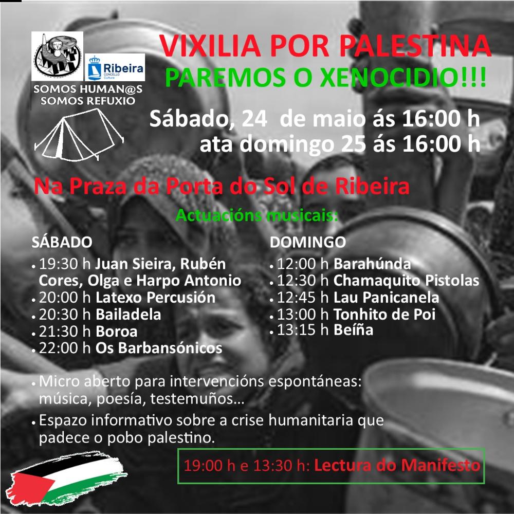 Imagen Vigilia de 24 horas en Ribeira contra el genocidio en Palestina