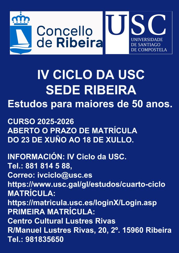 Imagen Apertura do período de matrícula no IV Ciclo USC Sede Ribeira
