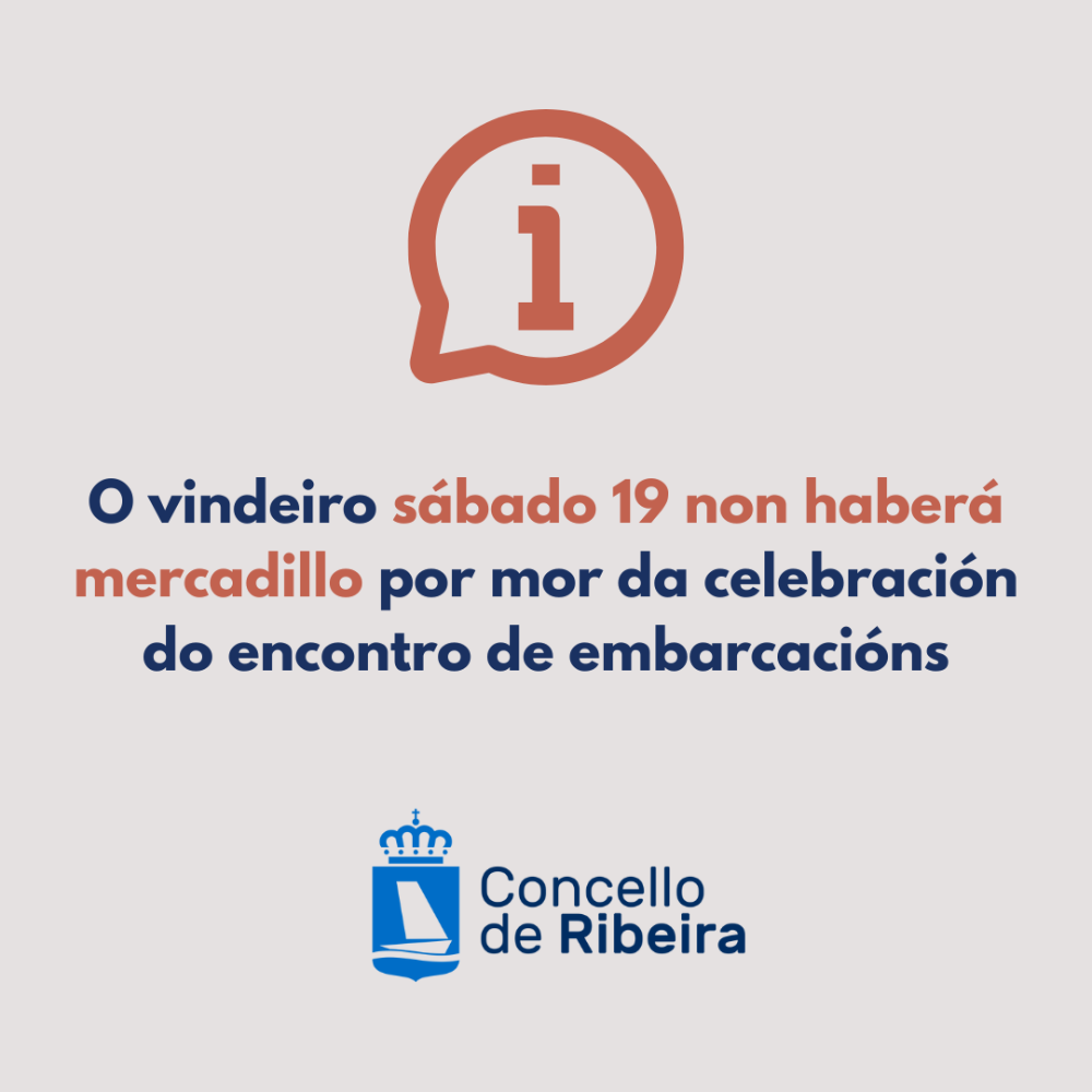 Imagen O vindeiro sábado 19 non haberá mercadillo
