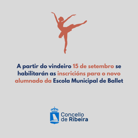 Imagen Data para as inscricións do novo alumnado da Escola Municipal de Ballet