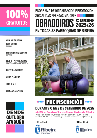 Imaxe Preinscrición dos obradoiros para persoas maiores 2025-26