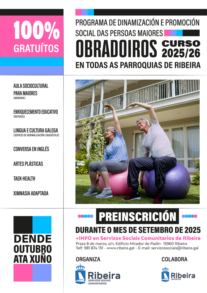 Imagen Preinscrición dos obradoiros para persoas maiores 2025-26