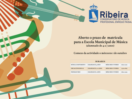 Imaxe Aberto o prazo de matrícula para a Escola Municipal de Música (alumnado de 4 a 7 anos)
