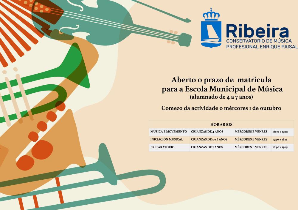 Imagen Aberto o prazo de matrícula para a Escola Municipal de Música (alumnado de 4 a 7 anos)