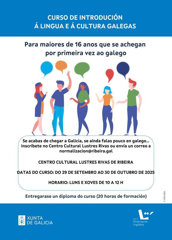Imagen O Servizo de Normalización Lingüística do Concello de Ribeira pon en marcha un Curso de iniciación á lingua e á cultura galegas.