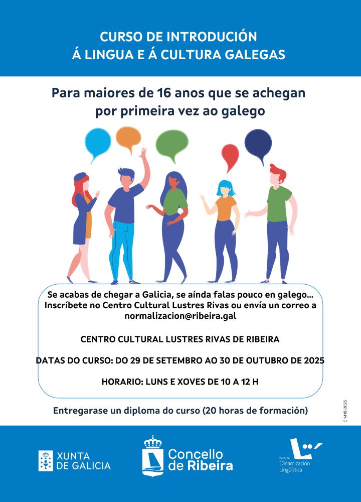 Imagen O Servizo de Normalización Lingüística do Concello de Ribeira pon en marcha un Curso de iniciación á lingua e á cultura galegas.