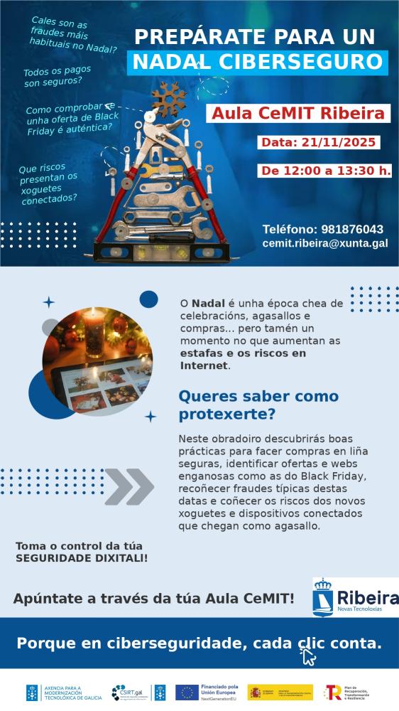 Imagen O Concello de Ribeira promove un obradoiro sobre ciberseguridade cara o Nadal