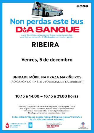 Imaxe A unidade móbil para a doazón de sangue estará en Ribeira no 7 e 8 de novembro