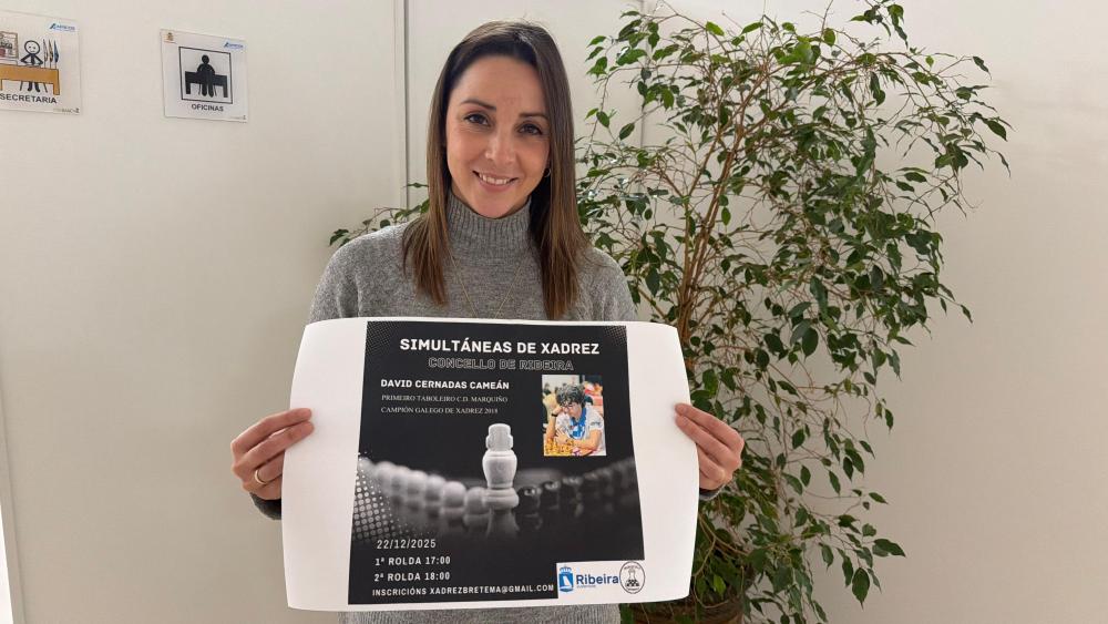 Imagen O Concello de Ribeira celebra un torneo de simultáneas de xadrez no 22 de decembro