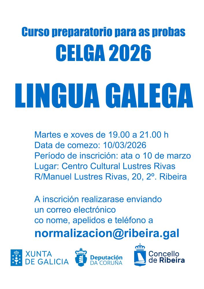 Imagen Novo curso de lingua galega dirixido ás persoas, maiores de 16 anos, que se vaian presentar ás probas CELGA da Xunta de Galicia.