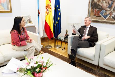 Imaxe Alfonso Rueda comprométese con María Sampedro a avanzar na consecución do futuro polígono de Ribeira