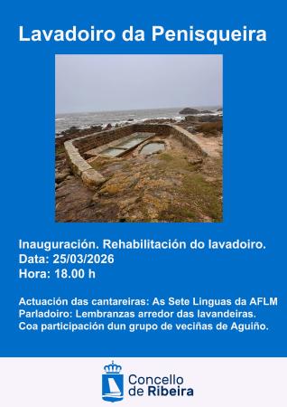 Imaxe O Concello de Ribeira inaugurará a rehabilitación do lavadoiro de Penisqueira con música e parladoiro no 25 de marzo