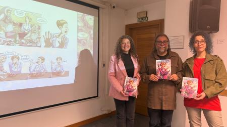 Imaxe Ribeira acolleu a presentación da novela gráfica de Óscar Losada e Alba Ceide sobre a filóloga Margot Sponer