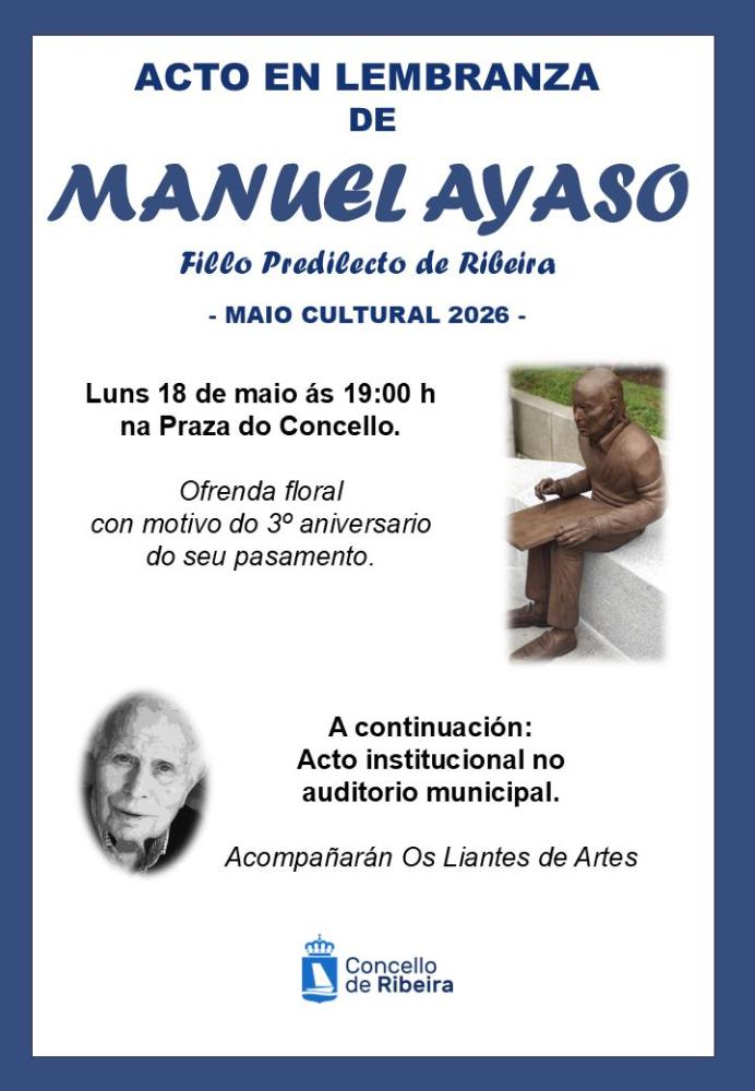 Imagen O Concello de Ribeira realizará un acto de lembranza a Manuel Ayaso no 18 de maio