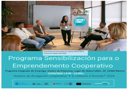 Imaxe O Programa Integrado de Emprego de Ribeira promove unha charla sobre o emprendemento cooperativo no 19 de xuño