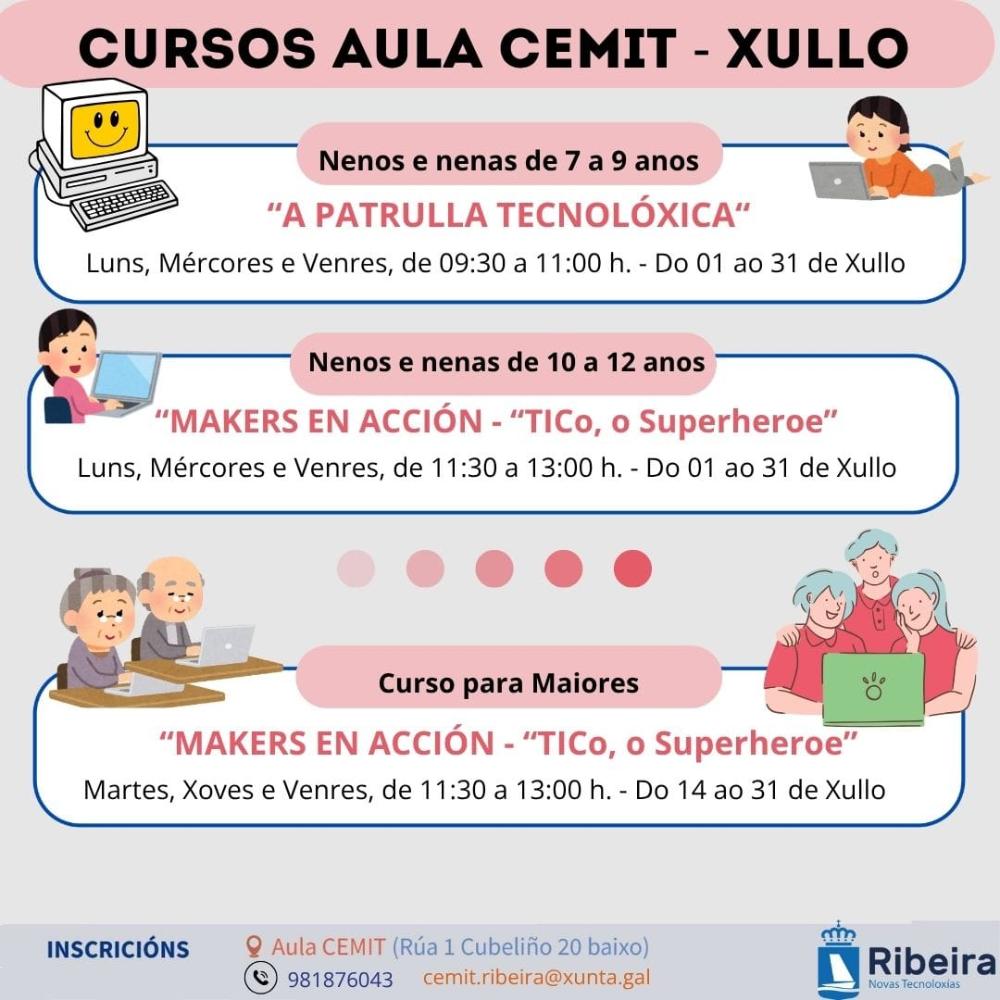 Imagen A Aula CeMIT de Ribeira segue achegando formación en competencias dixitais durante o verán