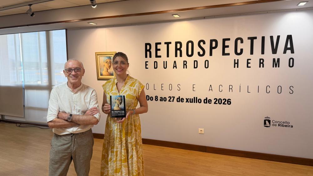 Imagen Máis dunha trintena de obras integran a exposición 'Retrospectiva', de Eduardo Hermo, no Lustres Rivas de Ribeira
