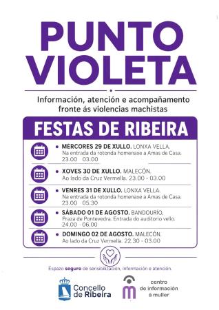 Imagen O Concello de Ribeira habilita puntos violeta durante as festas do verán da cidade
