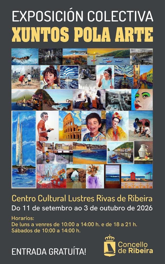 Imagen A exposición colectiva 'Xuntos pola arte' abre as súas portas no Lustres Rivas de Ribeira