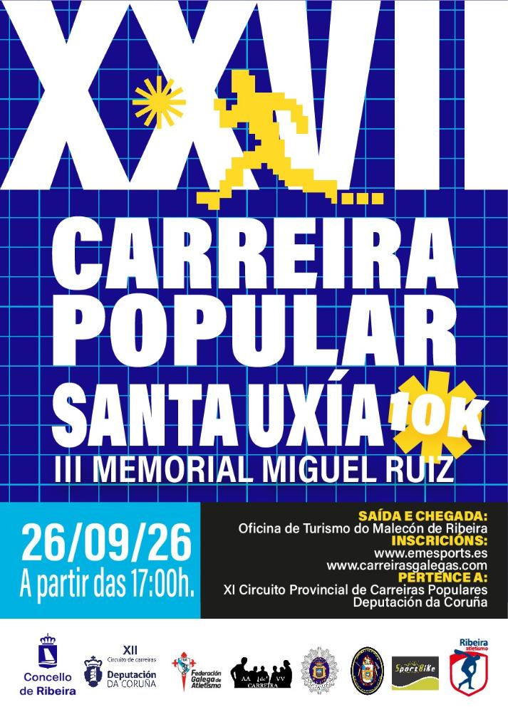 Imagen Últimos días para poder participar na XXVII CARREIRA POPULAR SANTA UXÍA – III MEMORIAL MIGUEL RUIZ!