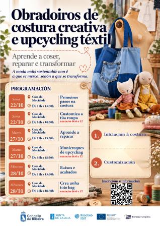 Imaxe Ribeira aprende a reparar, transformar e reutilizar a roupa cos obradoiros de costura creativa e upcycling